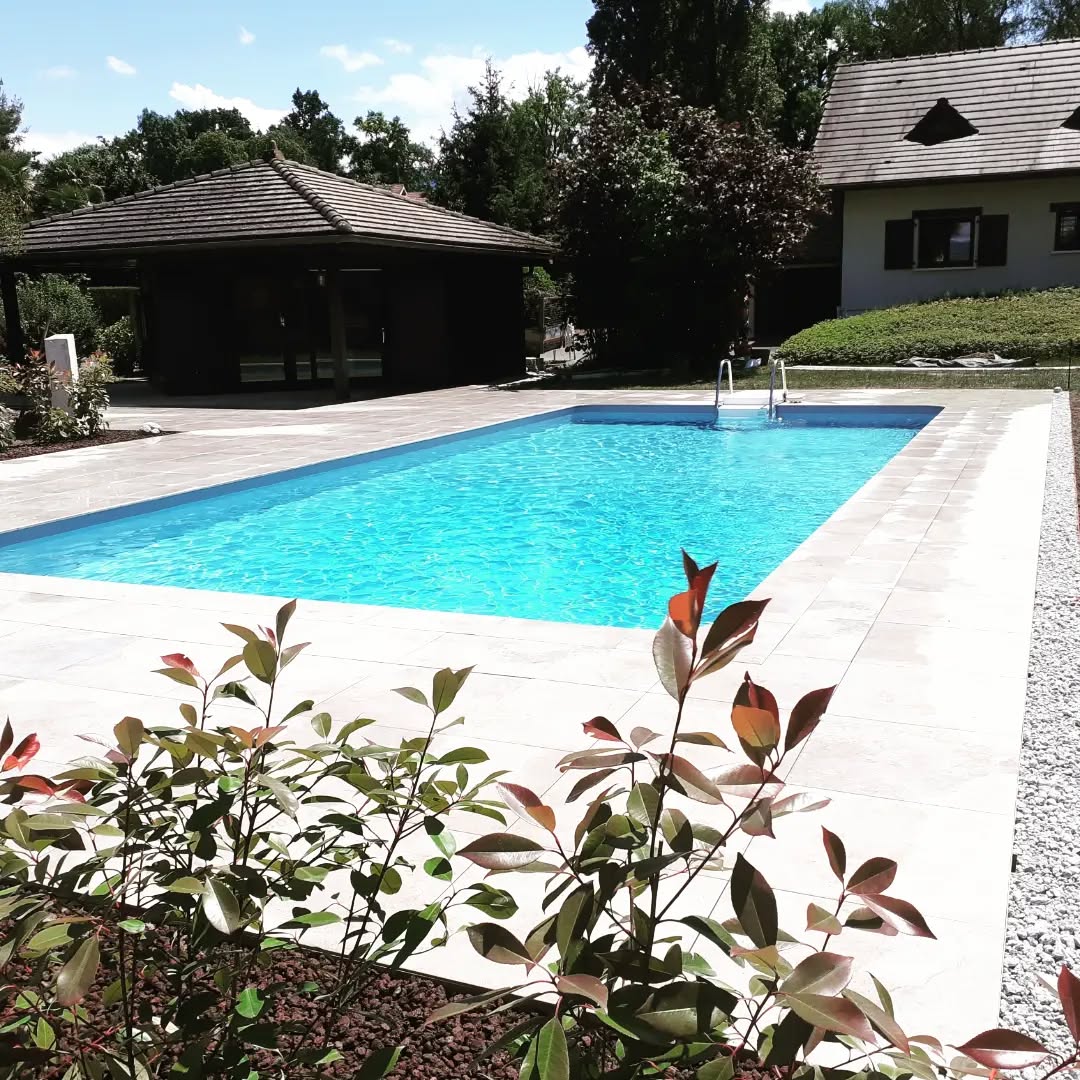 Landscaping of the pool surround and terraces