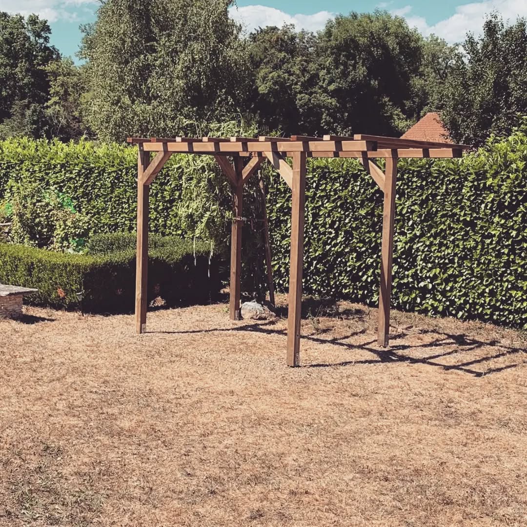 Pergola built as a support for wisteria